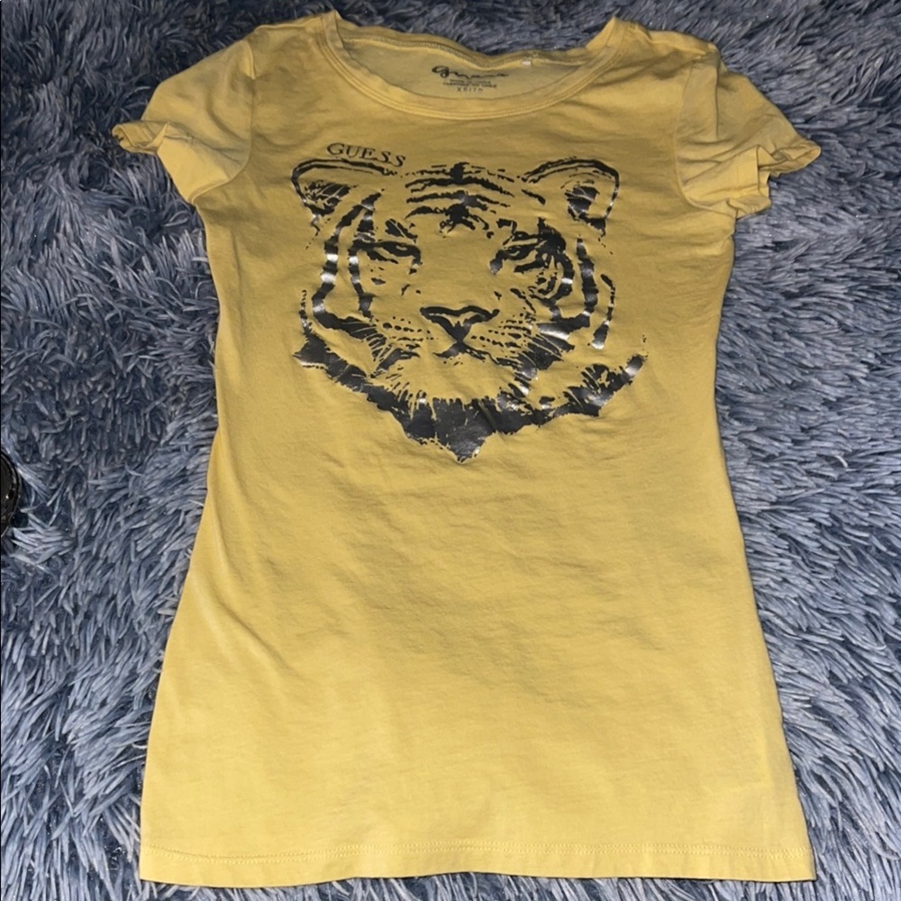 Guess Graphic Tee with Tiger Design